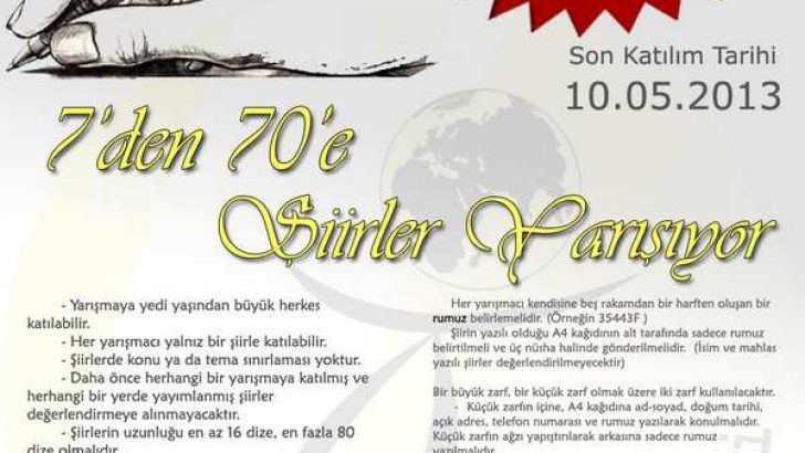 7’den 70’e Şiirler Yarışıyor